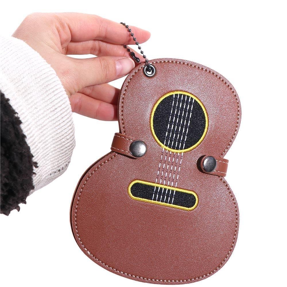 Guitar Shaped Guitar Pick Holder Bag Large Capacity Guitar Pick Clip Guitar Plectrums Bag Electric