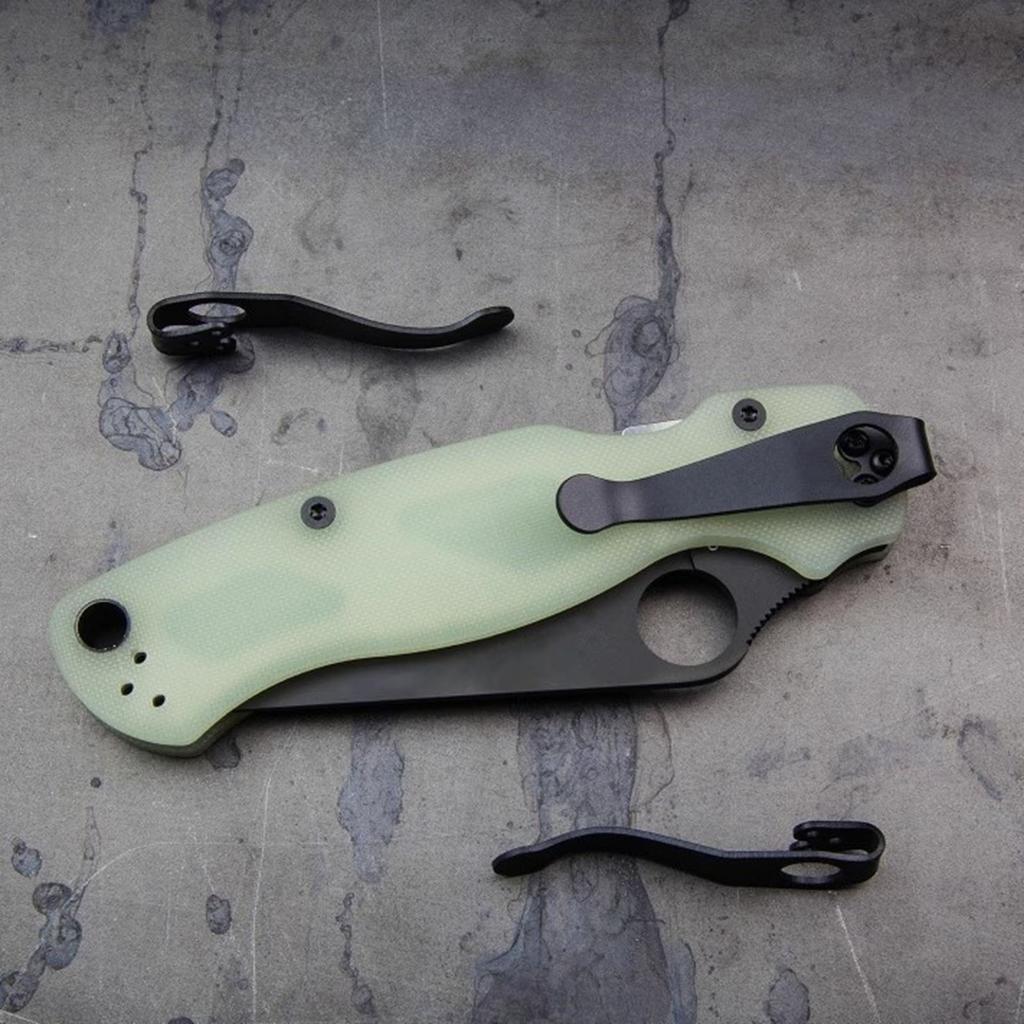 Контурная текстура титановый складной нож задний зажим DIY карманный зажим для Spyderco C81 Paramilitary 2 нож задний зажим