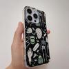 Чехол с ведьминским черепом, совместимый с iPhone 16 Pro, Эстетичный темно-зеленый чехол с костями скелета для iPhone 16 Pro, Модный крутой ТПУ