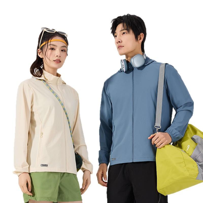 11188 new color UPF10 + cool and breathable summer loose and light breathable hooded casual sunscreen clothing solid color