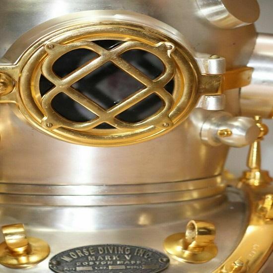 Водолазный шлем ВМС США Boston Copper Brass Divers Mark V Тяжелая чистая медь Латунь