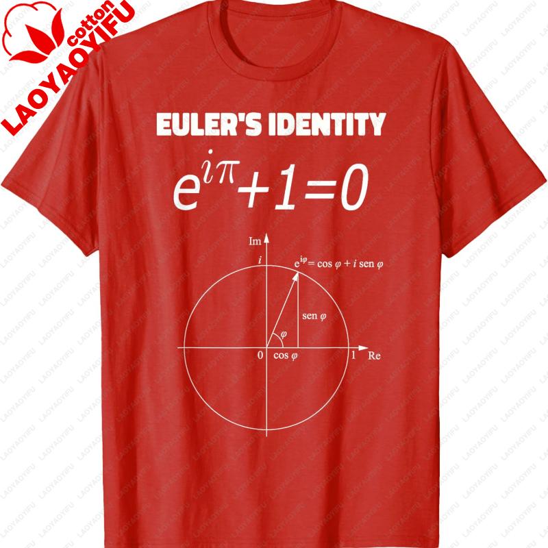 Eulers Oiler Identity Math Equation Complex Number Math Formula Graphic TShirt Casual Science Top for Mathematicians Physics