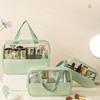 Portable Cosmetic Bag Large Capacity High-Value Travel Storage Bag Stitching Style PU Internet Celebrity Hot Wash Bag