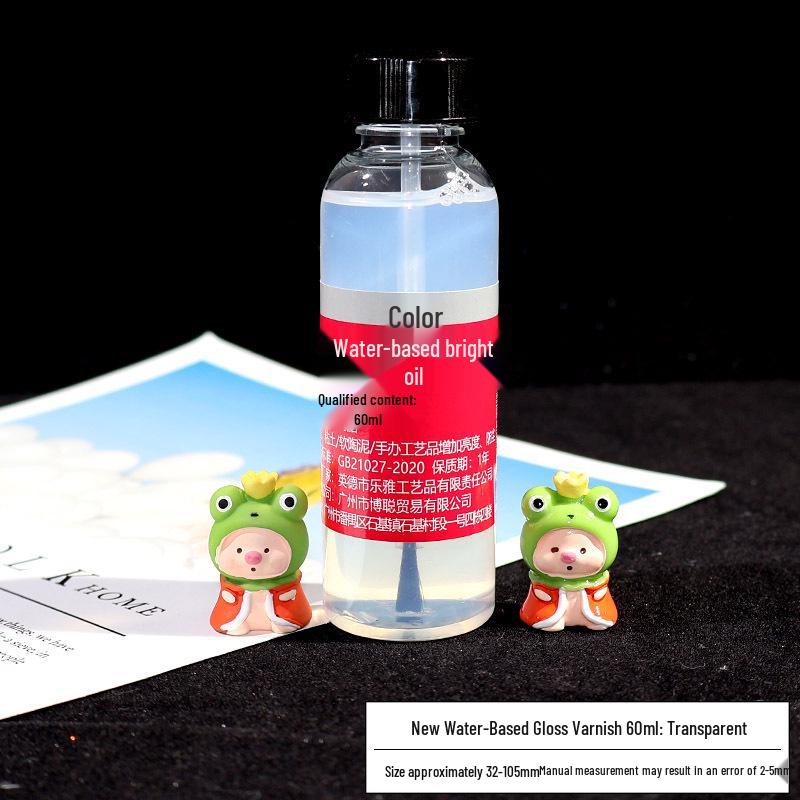 Glossy Water-Based Peelable Varnish & Cream Glue for Polymer Clay - Dustproof, Colorless Finish