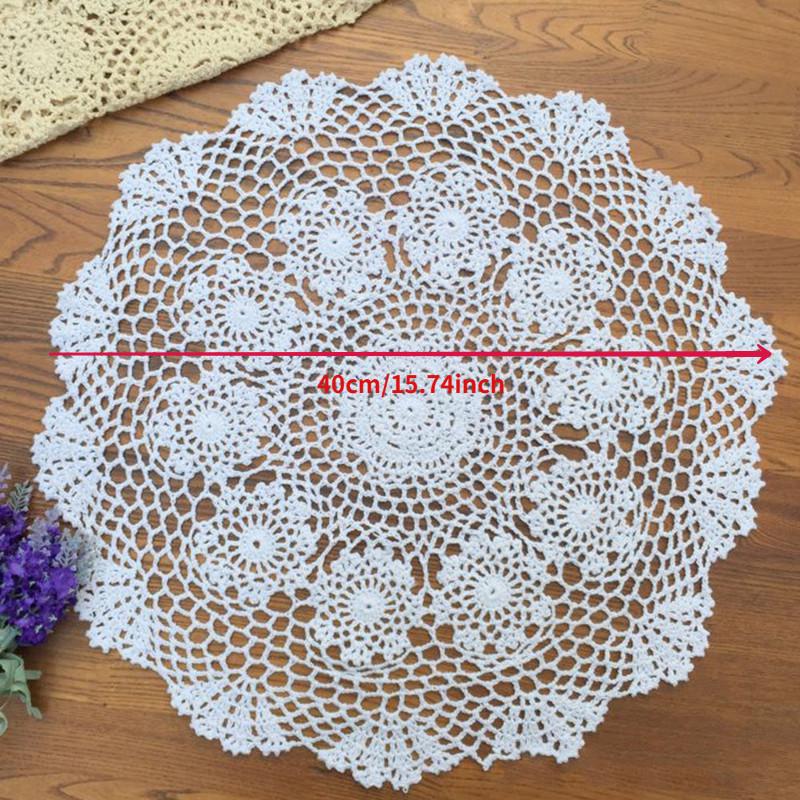1 шт. круглая скатерть салфетка скатерть крючком кружево хлопок чехол коврик банкет свадьба украшение