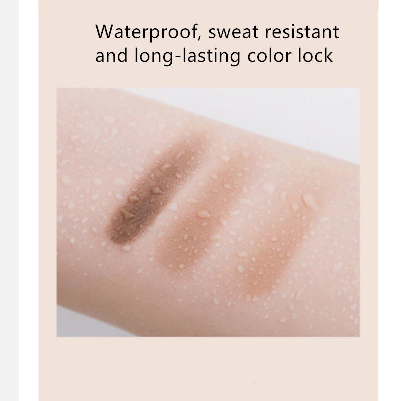 Трехцветный лоток для пудры для бровей, водонепроницаемый, не выцветающий, светлый для мужчин и женщин, серый, против пота, не выцветающий, долговечный