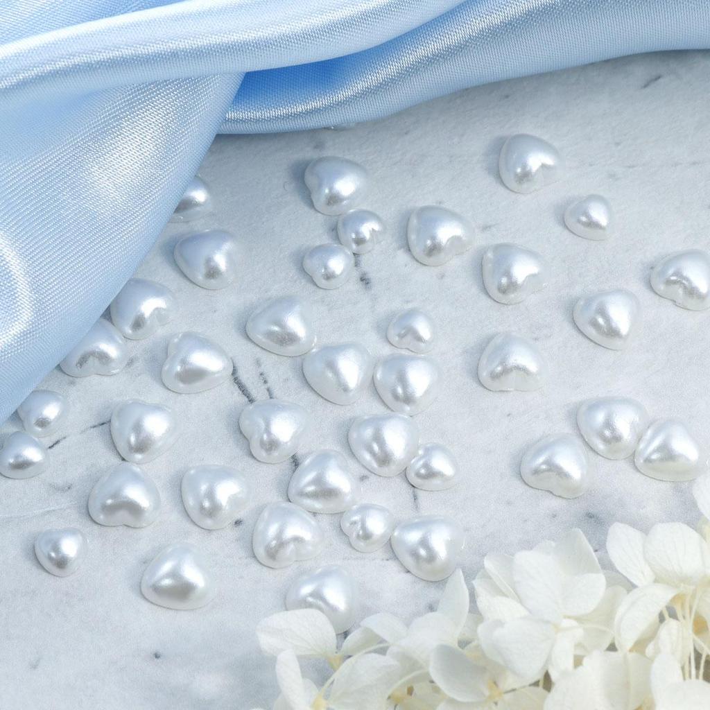 30 шт. Розовые жемчужные шармы для нейл-арта в форме сердца, смешанный размер, 3D украшения для ногтей в виде сердец любви, кавайные аксессуары, товары для дизайна ногтей ко Дню святого Валентина