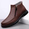 Модные высококачественные ботинки челси для мужчин из натуральной кожи, нескользящие ботильоны, модные теплые плюшевые меховые зимние прогулочные туфли, мужские кроссовки