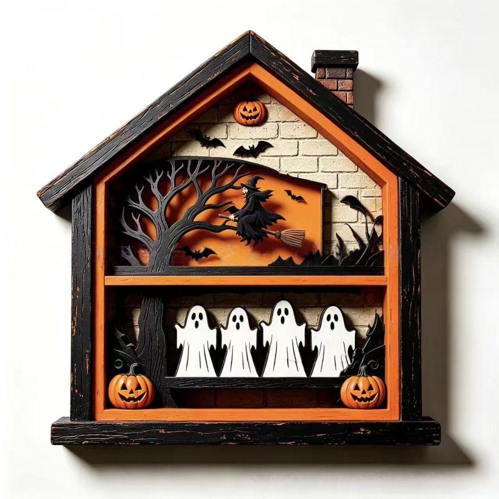 Ghost Witch Pumpkin Halloween Haunted House Decoration Tabletop Halloween Decor