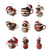 Dachshund Christmas Ornament Puppy In Mug Christmas Tree Ornament 2D Acrylic Dachshund Hanging Decor Gifts for Dog Lovers