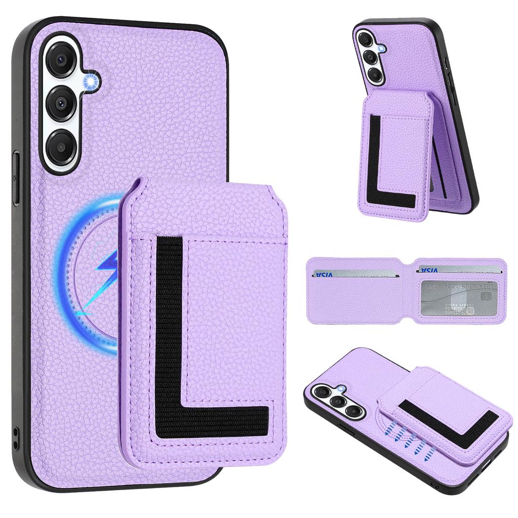 For Samsung Galaxy A54 5G Magnetic Case TPU + PU Leather Phone Back Cover with Detachable Card Holder