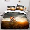 Dirt Bike Duvet Cover Set Motocross Rider Comforter Cover Motorcycle Extreme Sport Game Polyester Bedding Set For Kid Boys Teens