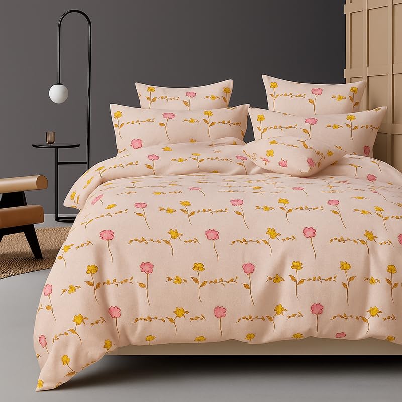Простыня из микрофибры 300 TC, размер XXL, мягкий хлопок, Super King Size | 9 футов, 275 x 275 см, с 2 наволочками большого размера - Розовый