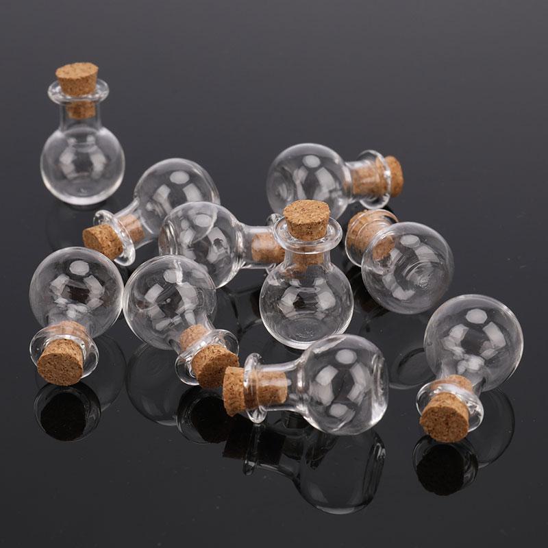 10X Small Glass Bottles Miniature Potion Bottle Mini Cork Glass Vials Wedding