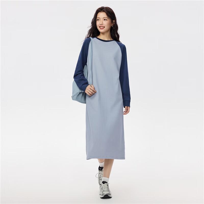 Giordano Women's Colorblock Cotton Sweatshirt Dress