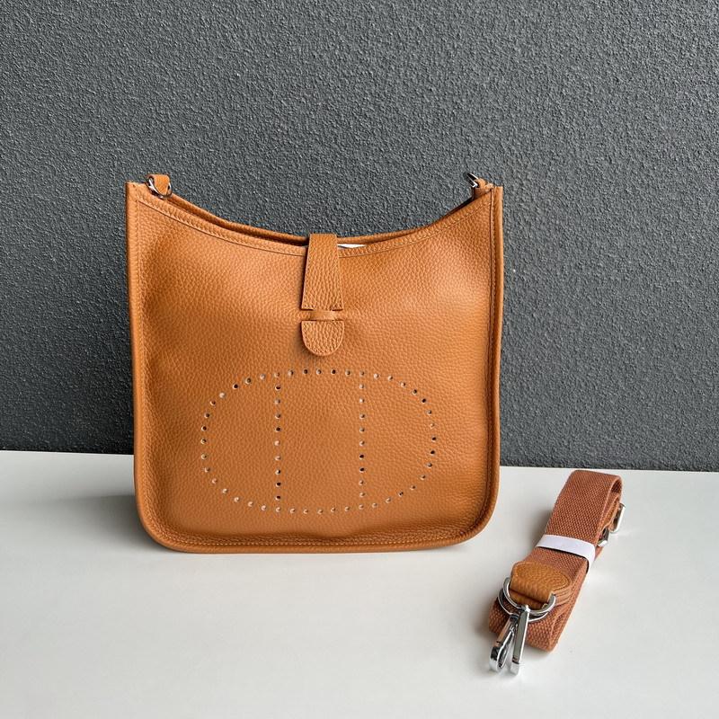 New Genuine Leather Top Layer Cowhide Lychee Pattern Men's And Women's Universal Hollow Crossbody Bag Genuine Leather Women's Bag