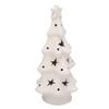 Light Up Ceramic Xmas Tree   Lighted Xmas Tree Figurine Battery Operated for Home Tabletop Holiday Decoration