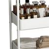 Rolling Utility Cart 3 Tiers Multifunctional Storage Rack with Wheels for Bedroom Kitchen Office Dormitory
