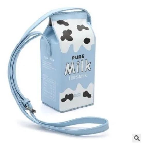 New Printing Friut Milk Beverage Bottle PU Women Shoulder Bags Mini Wallet Bags Small Korean Version Mini-Bag