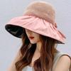 Шляпы от солнца, женские солнцезащитные кепки, летние пляжные универсальные женские шляпы с большими полями, элегантный бант, милые модные шляпы в корейском стиле для отдыха