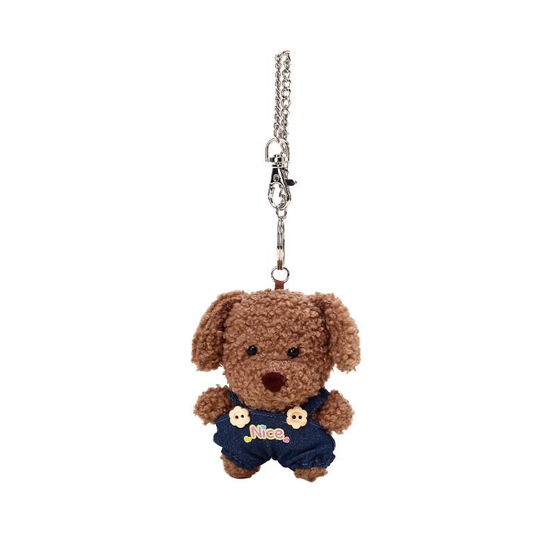 Jinnew Original Trendy Keychain With Soft Plush Cartoon Animal Designs In Style Denim