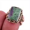 Ruby In Zoisite Handmade Lab-Created 925 Sterling Silver Two Tone Ring S.7 O9p94