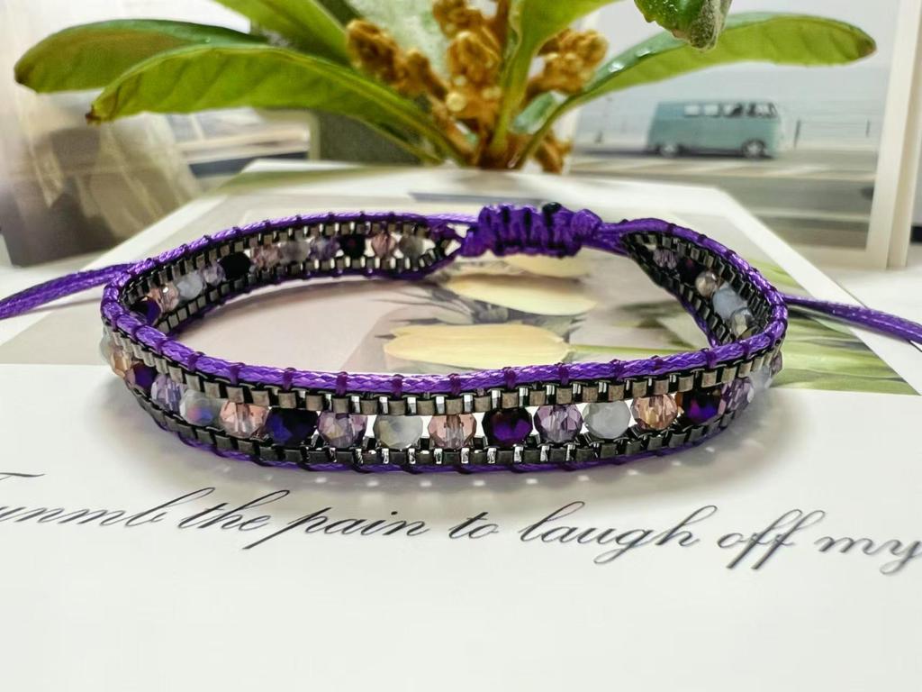 Европейский и американский плетеный вручную кристальный ретро этнический браслет дружбы для женщин