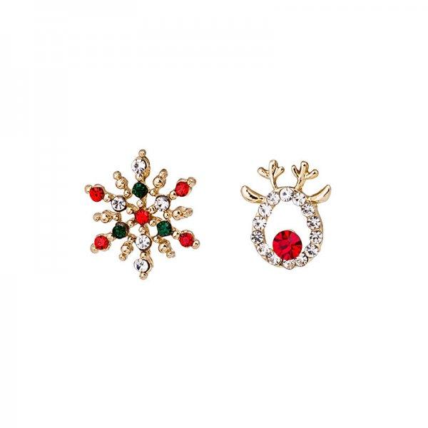 Christmas Snowflake Zircon Crystal Pearl Earrings Stud For Women Dangle Hook Fashion Xmas Party Jewelry Gift