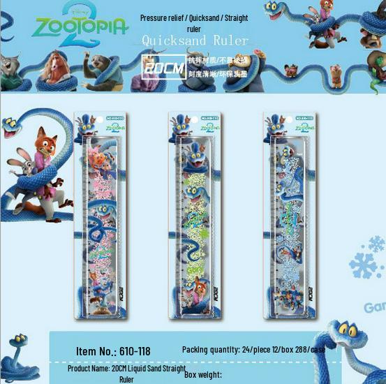 Super Mario Glitter Ruler - Cute 20cm Student Stationery
