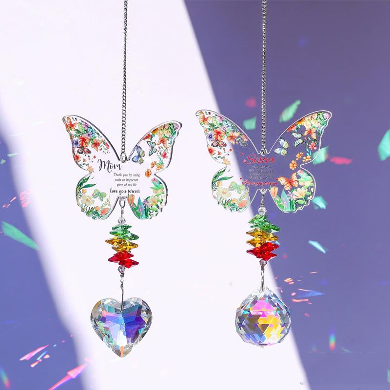 Mother's Day Present Gifts Butterfly Crystal Suncatcher Gifts for Mom Mummy from Daughter Son Ideal Mother Gifts On Her Birthday Valentines Christmas