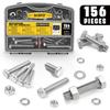 156Pcs Hexagonal Head Screws, Stainless Steel Outer Hexagonal Screws, Nuts, Washers Classification Combination Kit