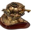 Scuba Diving Helmet, Deep Sea Diver Helmets With Wooden Base, Decorative