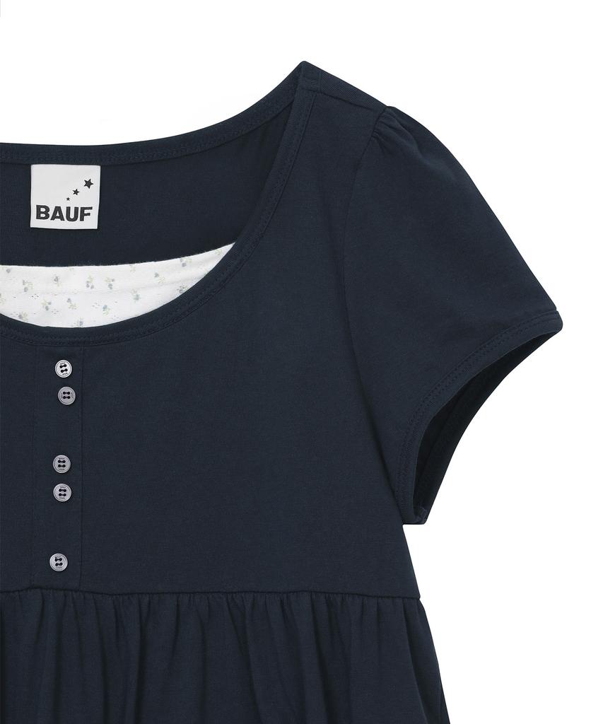 BAUF Shirred Flare T-Shirt [Navy]