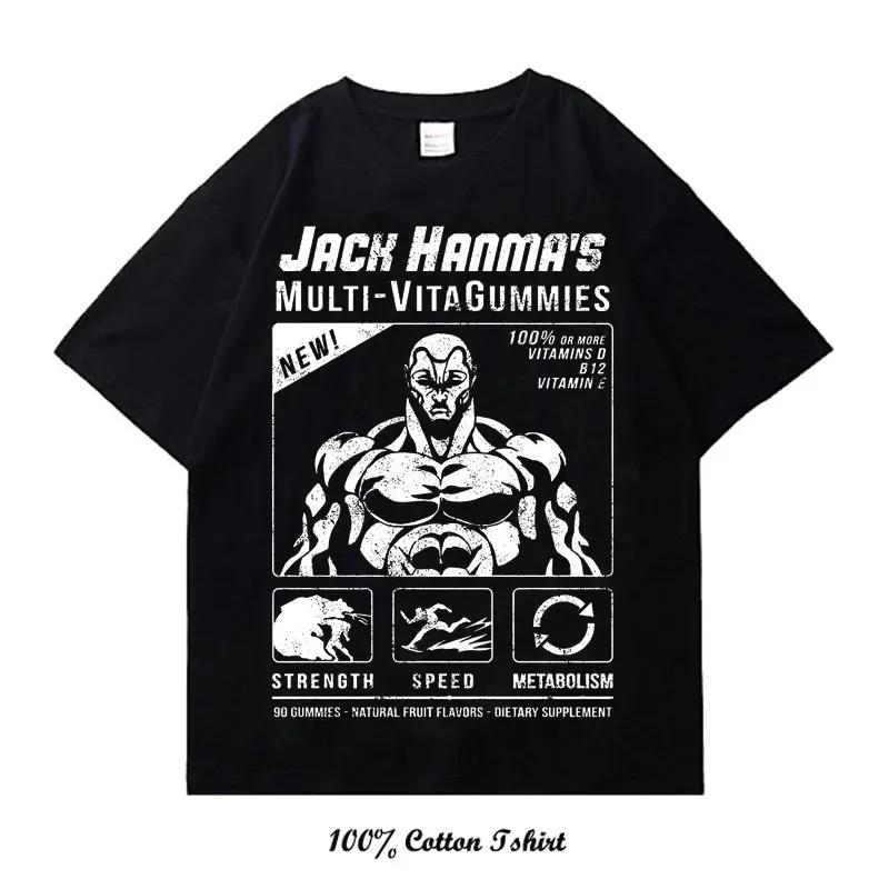 Футболка с графическим принтом в стиле японского аниме Baki Hanma The Grappler, повседневная модная футболка с круглым вырезом и коротким рукавом, футболка большого размера для женщин