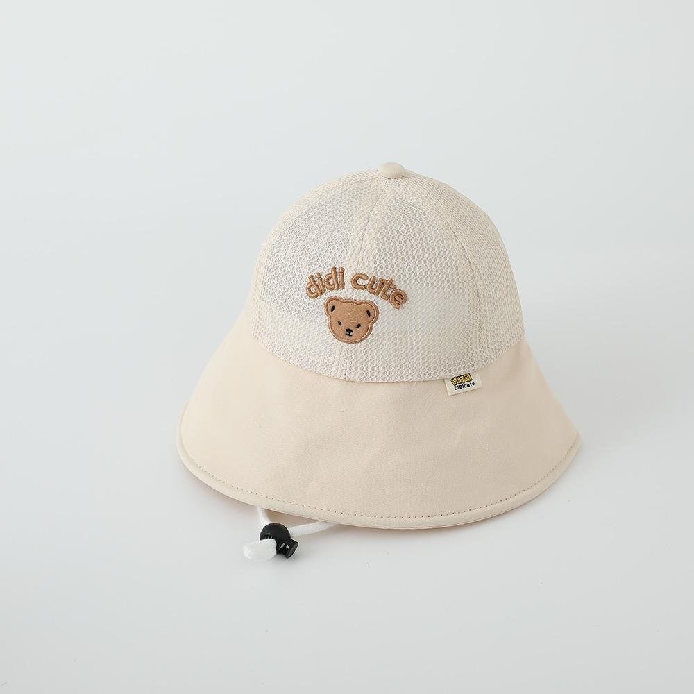 Breathable Children Fisherman Cap Summer Outdoor Sun Hat Cute Baby Bear Bucket Cap Boys Girls