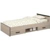PARISOT Zodiac Children's Bed - 90x200 Cm - Particle Board - Oak and Black Decor - Storage