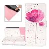 Watercolor Pink Flower" PU Leather Wallet Phone Case–Magnetic Clasp,Shockproof & Card Slots for iPhone,Samsung,Huawei,Xiaomi,Moto,Oppo Vivo and More