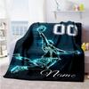 Basketball55 Customize Your Name Blanket Gift Customizable Blanket Comfortable Versatile for Chair Sofa Couch Nap Ideal for All Seasons
