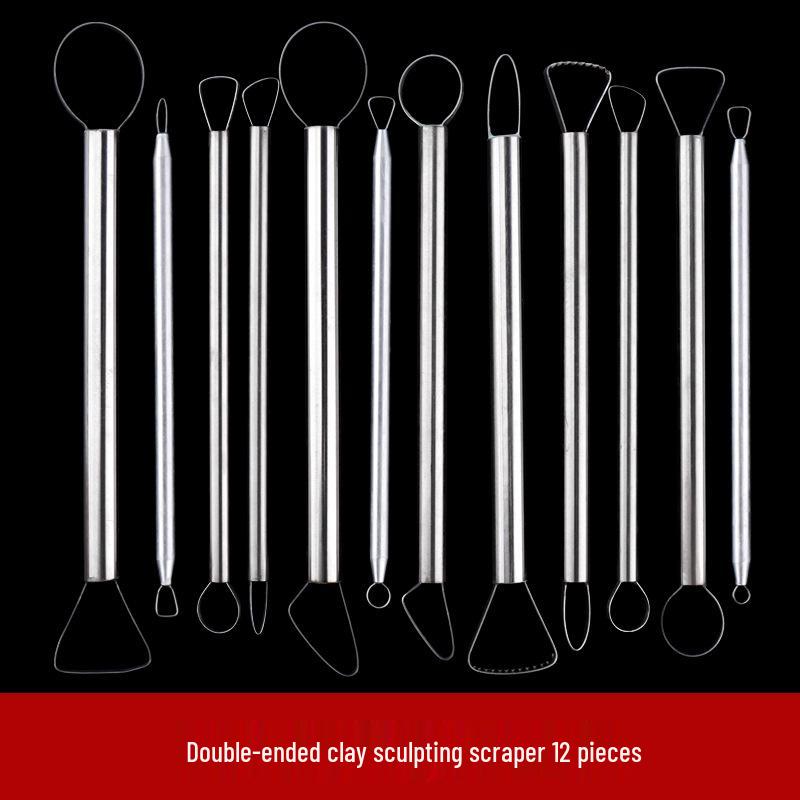 Набор из 12 инструментов для лепки и обрезки из нержавеющей стали