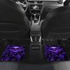 4 шт. Фиолетовый Принт Черепа Комплект Автомобильных Ковриков для Пола - Передние и Задние Полное Покрытие Авто Аксессуары для Интерьера, Хрустальный Велюр Автомобильные Напольные Коврики