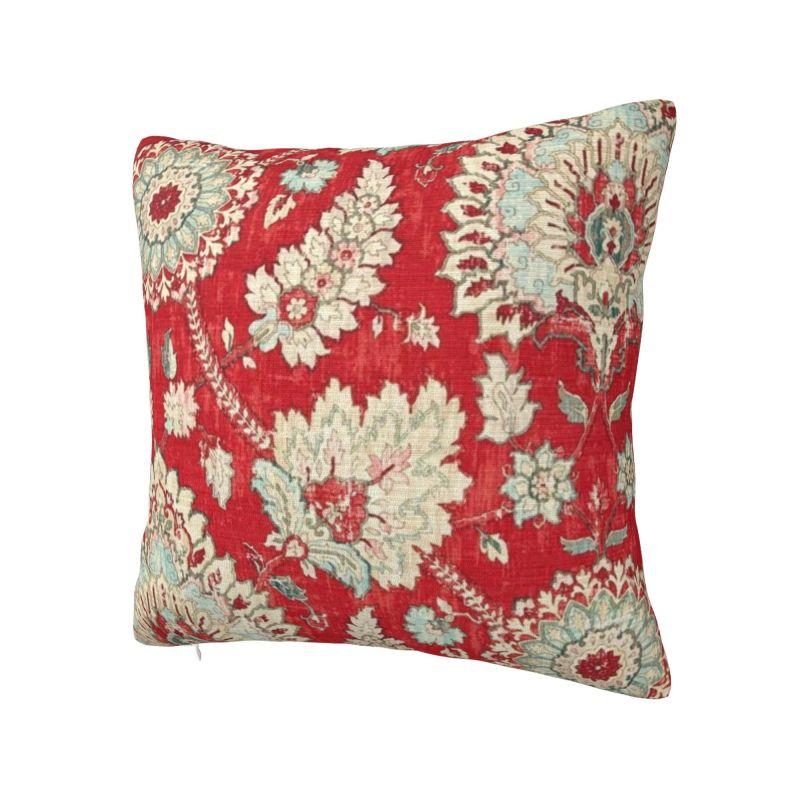 Парча Гобелен Насыщенный Красный Золотой Марокканские Наволочки Бохо Этнические Цветочные Наволочки для Декора Дома