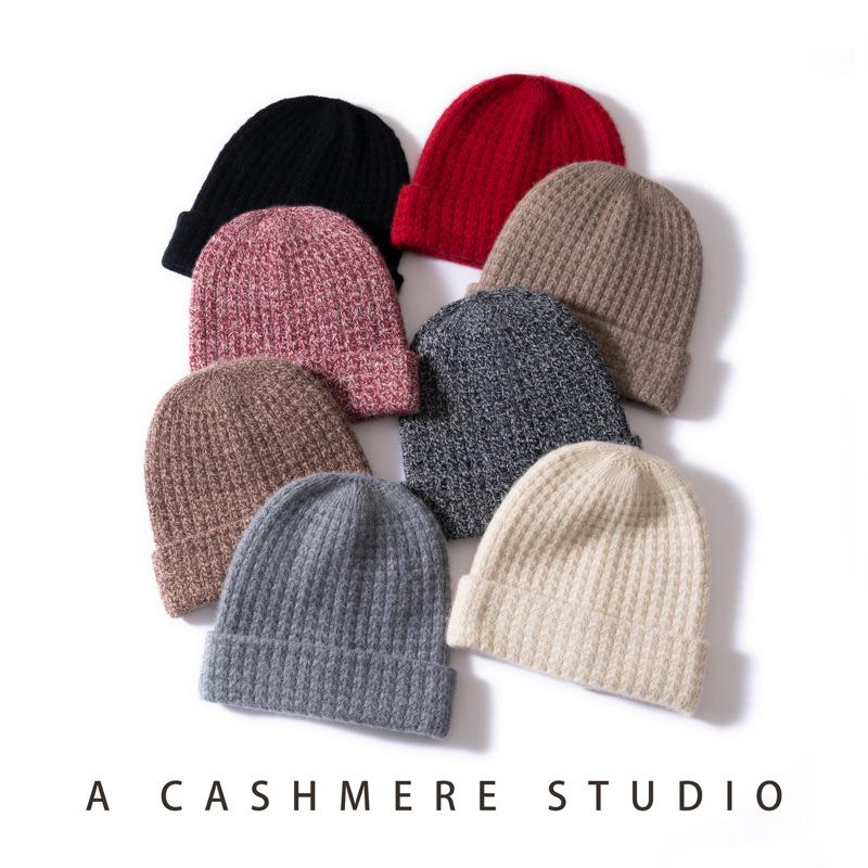 Autumn and winter new cashmere hat women's thickened versatile wool hat simple and fashionable knitted hat thermal hat