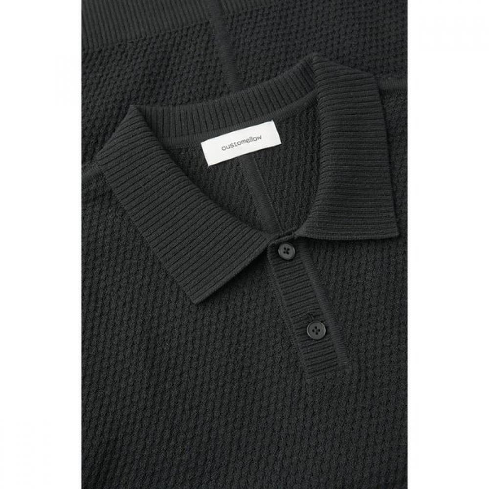 Customellow Black Texture Knit Sweater C9wam26411bkx