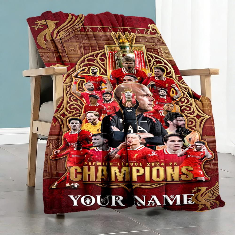 Liverpool Team Customize Your Name Blanket Lightweight Customizable Blanket Soft Cozy For Office Office Chair Home Decor Nap For All Occasions