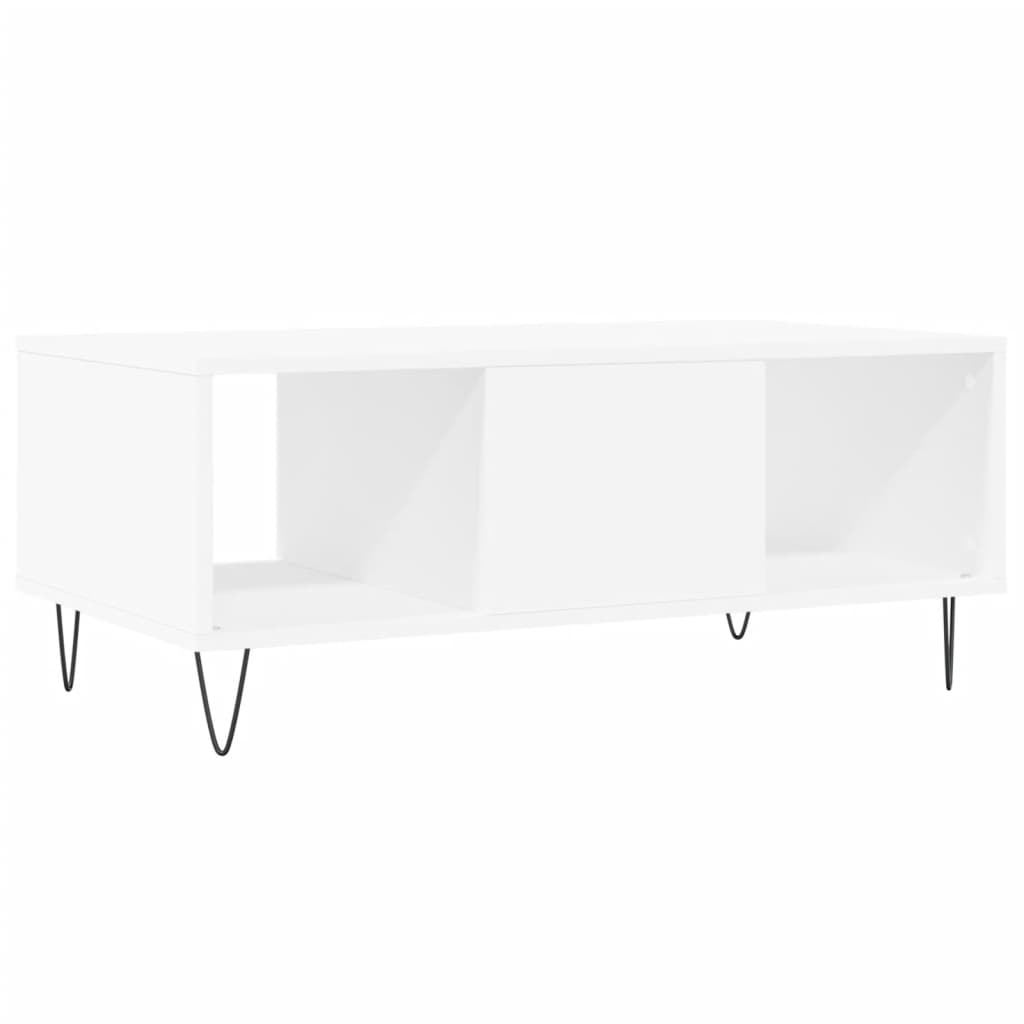 Vidaxl Stolik Kawowy, Biały 90X50X36,5 Cm, Materiał Drewnopochodny