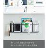 [Yamazaki] Gypsum Board Hook Rack with Wood Screws, Black, Approx. W60xD8.5xH18cm, Tower Multifunctional Rack with Hooks, 5477