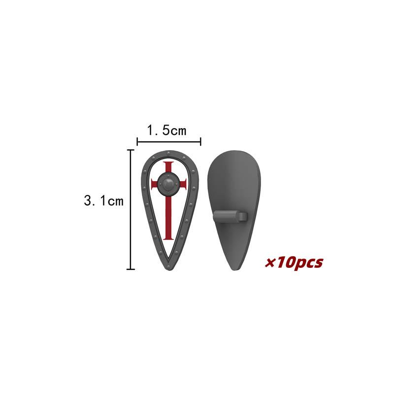 MOC Средневековые Строительные Блоки Персонаж Рыцарь Воин Набор Аксессуаров Шлем Наплечники Щит Лук Стрела Кирпич Подарок Игрушка X022