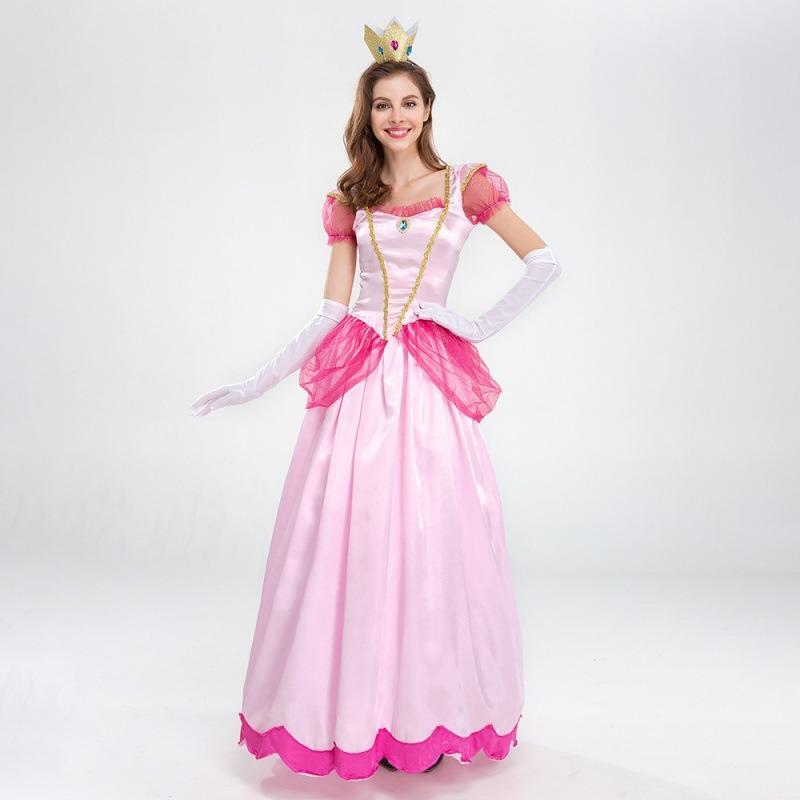 Halloween Costume Mario, Princess Peach Ink Rice Stage Dress, Party Queen Dress