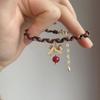 Шикарный красный белый зеленый плетеный браслет с бантом для женщин, идеально подходящий для рождественских подарков