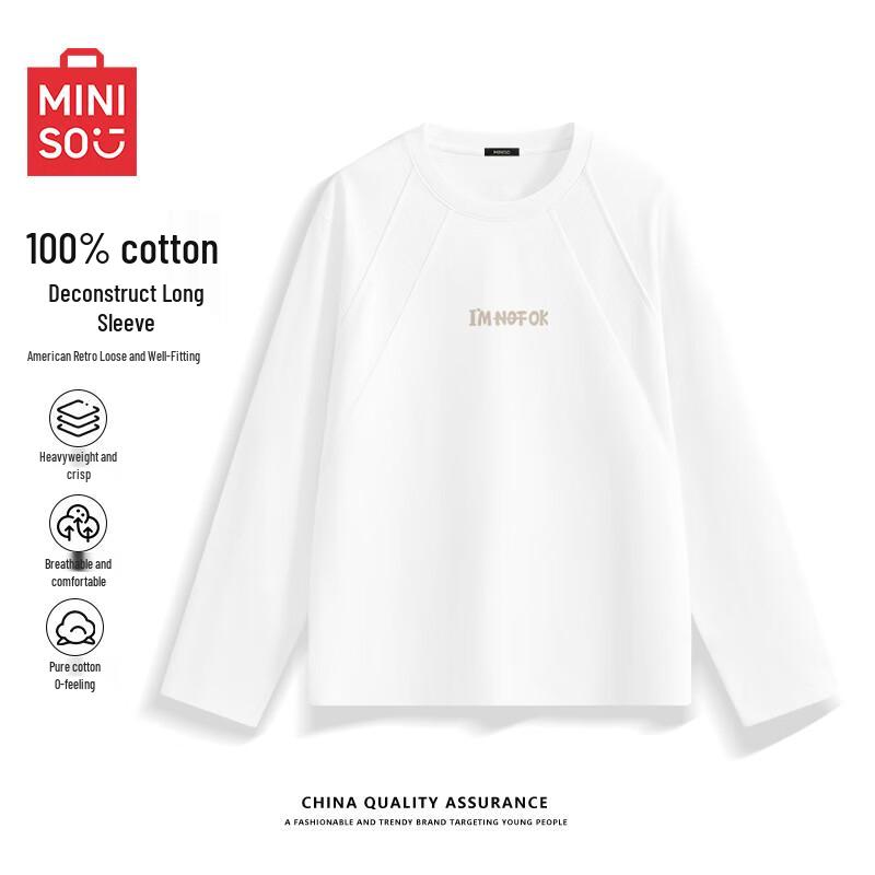 MINISO Men's Deconstructed Long Sleeve T-Shirt